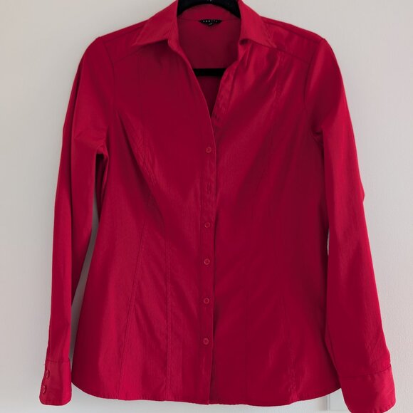 3/$30 Esprit deep red fitted blouse - Picture 1 of 7